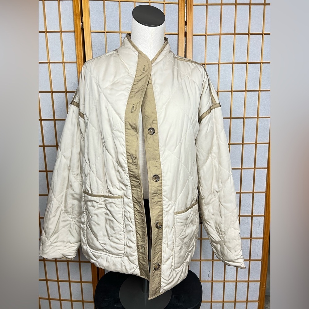 NEW Blank NYC Quilted Reversible Floral Jacket Women's Cream Pink Size XL - Picture 9 of 13